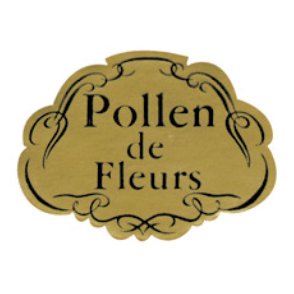 Etiquette pollen de fleurs noir et or le 100